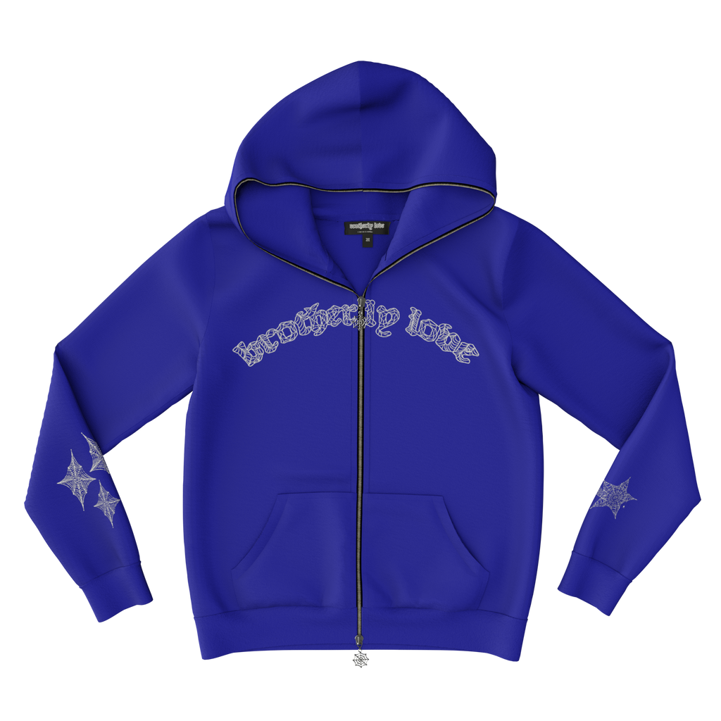 Webstar Full Zip Hoodie - Blue/White