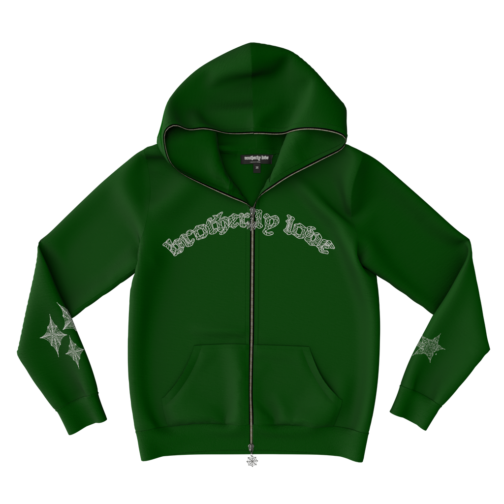 Webstar Full Zip Hoodie - Green/White
