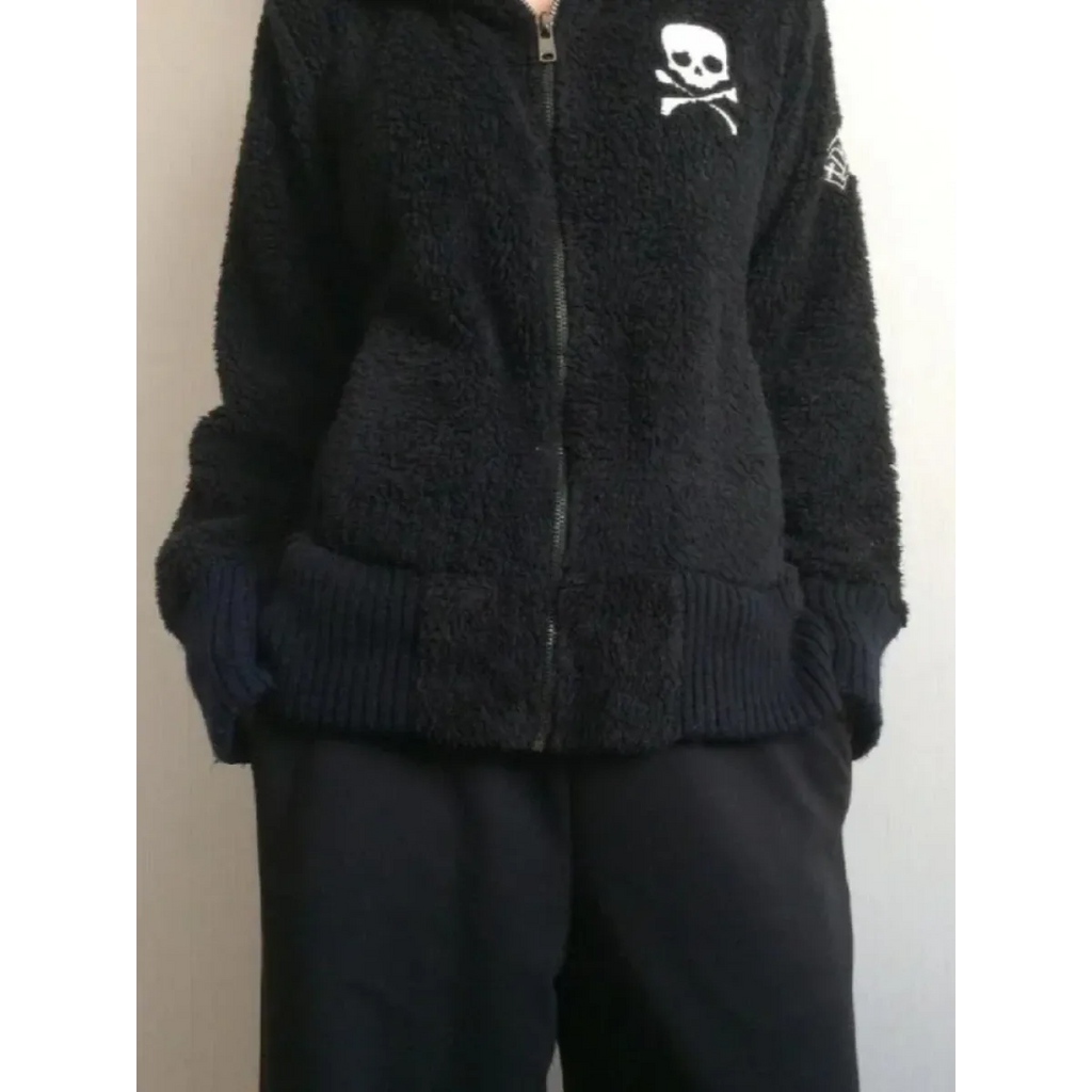 Harajuku Grunge Skull Zip Hoodie